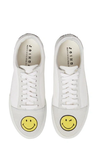 Joshua Sanders Embroidered Smiley Sneaker In White