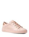 Michael Michael Kors Women's Irving Leather Lace Up Sneakers In Soft Pink