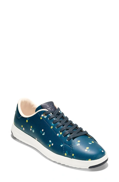 Cole Haan Grandpro Tennis Shoe In Navy Floral Leather