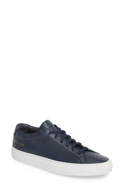 Common Projects Original Achilles Low-top Perforated Sneakers In Navy