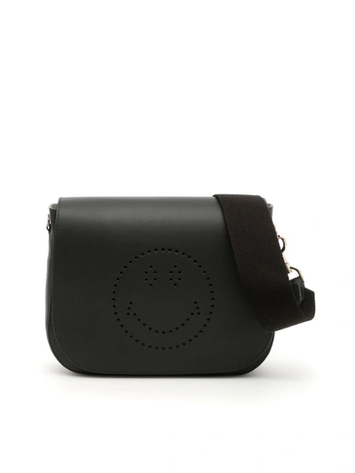 Anya Hindmarch Smiley Ebury Satchel In Blacknero