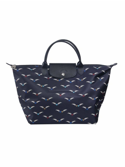 Longchamp Chevaux Ailes Tote In Blue
