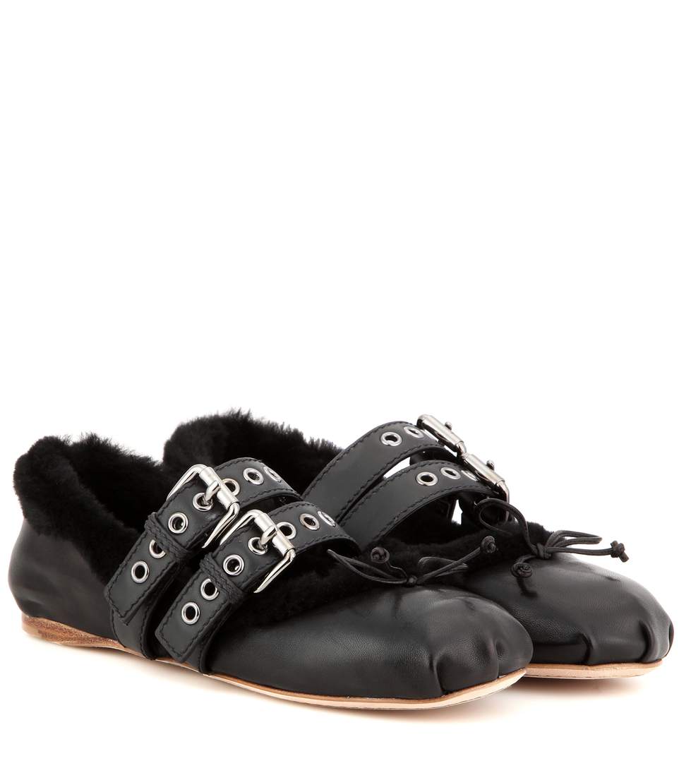 miu miu fur ballet flats