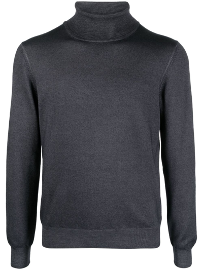 Tagliatore Roll-neck Virgin Wool Jumper In Grey