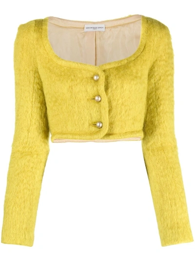 Veronique Leroy Cropped Mohair-wool Cardigan In 71 Planetree