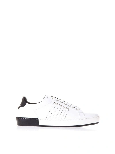 Philipp Plein White Leather With Logo Lettering Sneakers