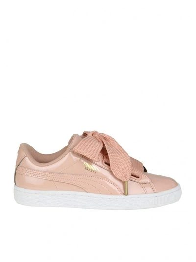 Puma Sneakers "basket Heart" In Pink Patent