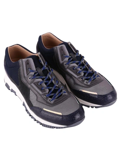 Lanvin Calf Sneakers In Dark Grey - Dark Blue