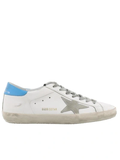 Golden Goose Superstar Sneakers In White-blue-ice Star