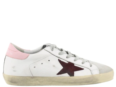 Golden Goose Superstar Sneaker In White-pink-bordeaux Star