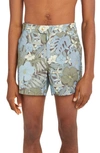 Tom Ford Dusty Hibiscus Swim Short In Green