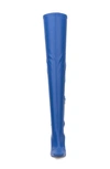 New York And Company Natalia Faux Leather Over The Knee Boot In Blue