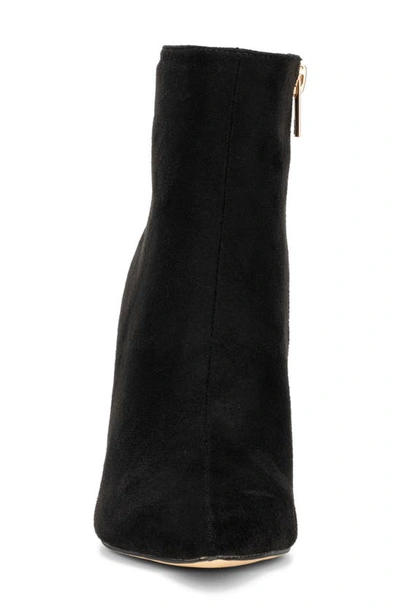 New York And Company Zhuri Faux Suede Zigzag Block Heel Bootie In Black