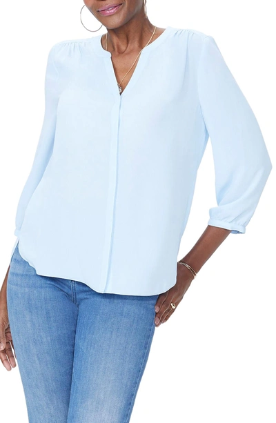 Nydj Pleat Back Blouse In Tranquility