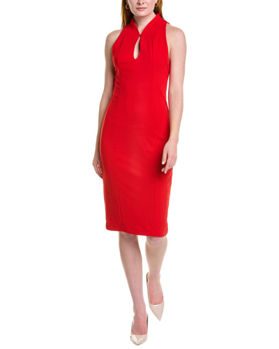Alexia Admor Hailey High Neck Keyhole Sleeveless Sheath Dress In Red