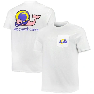 Vineyard Vines White Los Angeles Rams Big & Tall Helmet T-shirt