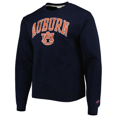 League Collegiate Wear Navy Auburn Tigers 1965 Arch Essential Fleece Crewneck Pullover Sweatshirt