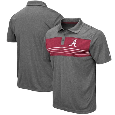 Colosseum Heathered Charcoal Alabama Crimson Tide Smithers Polo