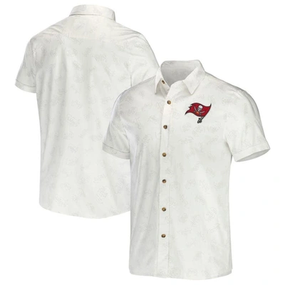 Nfl X Darius Rucker Collection By Fanatics White Tampa Bay Buccaneers Woven Button-up T-shirt