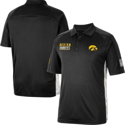 Colosseum Black Iowa Hawkeyes Oht Military Appreciation Snow Camo Polo