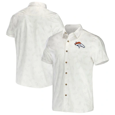 Nfl X Darius Rucker Collection By Fanatics White Denver Broncos Woven Button-up T-shirt