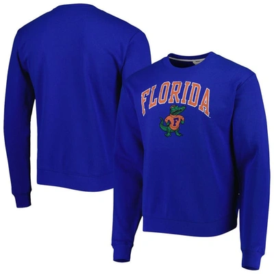 League Collegiate Wear Royal Florida Gators 1965 Arch Essential Fleece Crewneck Pullover Sweatshirt