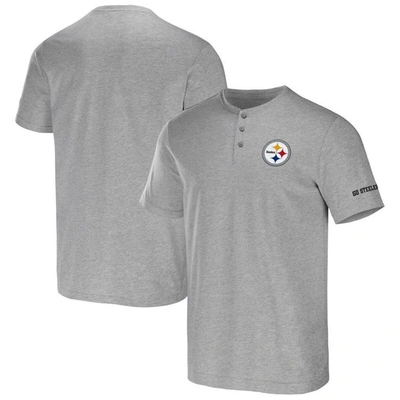 Nfl X Darius Rucker Collection By Fanatics Heather Gray Pittsburgh Steelers Henley T-shirt