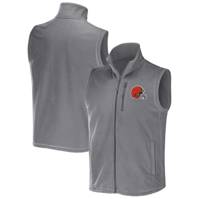 Nfl X Darius Rucker Collection By Fanatics Gray Cleveland Browns Polar Fleece Full-zip Vest