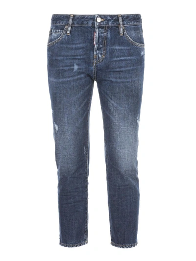 Dsquared2 Cool Girl Cropped Jeans In Denim