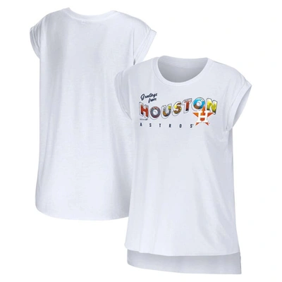 Wear By Erin Andrews White Houston Astros Greetings From T-shirt