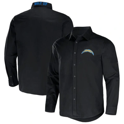 Nfl X Darius Rucker Collection By Fanatics Black Los Angeles Chargers Convertible Twill Long Sleeve