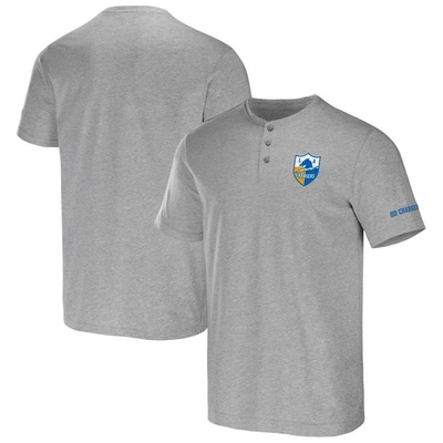 Nfl X Darius Rucker Collection By Fanatics Heather Gray Los Angeles Chargers Henley T-shirt