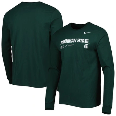 Nike Green Michigan State Spartans Team Practice Performance Long Sleeve T-shirt