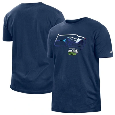 New Era College Navy Seattle Seahawks 2022 Sideline Ink Dye T-shirt