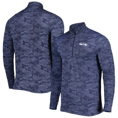 Antigua College Navy Seattle Seahawks Brigade Quarter-zip Sweatshirt