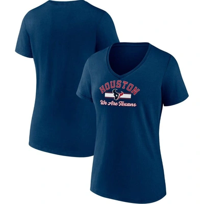 Fanatics Branded Navy Houston Texans Slogan V-neck T-shirt