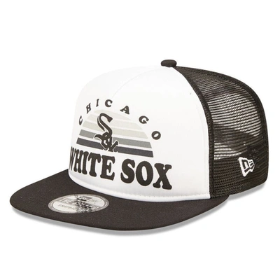 New Era Men's  White, Black Chicago White Sox Gradient Golfer 9fifty Snapback Hat In White,black