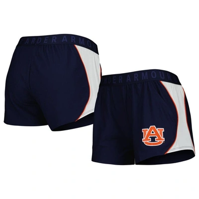 Under Armour Women's  Navy And Orange Auburn Tigers Game Day Tech Mesh Performance Shorts In Navy,orange