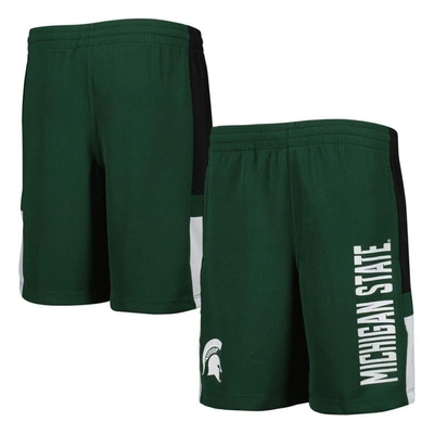 Outerstuff Kids' Youth Green Michigan State Spartans Lateral Mesh Performance Shorts