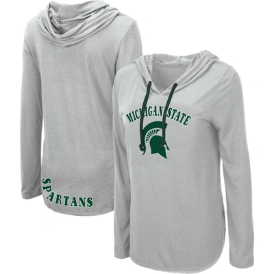 Colosseum Heathered Gray Michigan State Spartans My Lover Long Sleeve Hoodie T-shirt In Heather Gray