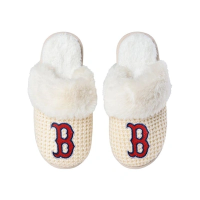 Foco Boston Red Sox Open Back Slippers In Cream