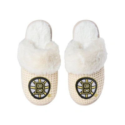 Foco Boston Bruins Open Back Slippers In Cream