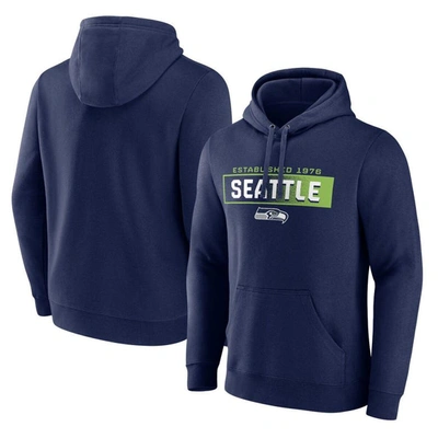 Fanatics Branded College Navy Seattle Seahawks Down The Field Pullover Hoodie