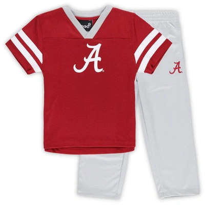 Outerstuff Kids' Toddler Crimson/gray Alabama Crimson Tide Red Zone Jersey & Pants Set