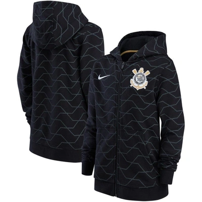 Nike Kids' Youth  Black Corinthians Club Full-zip Hoodie