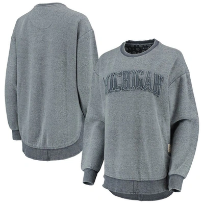 Pressbox Navy Michigan Wolverines Ponchoville Pullover Sweatshirt