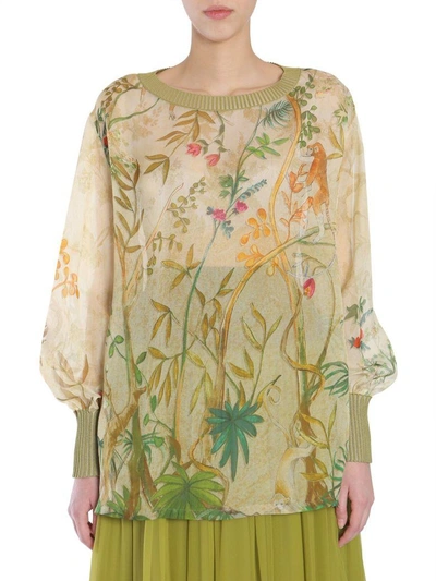 Alberta Ferretti Silk Blouse In Multicolor