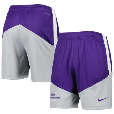 Nike Purple/gray Tcu Horned Frogs Performance Player Shorts