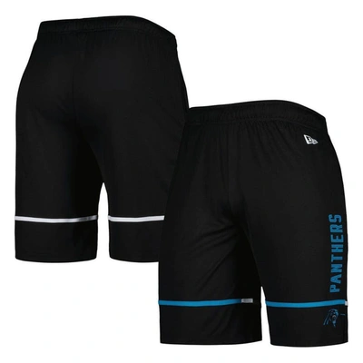 New Era Black Carolina Panthers Combine Authentic Rusher Training Shorts In Royal