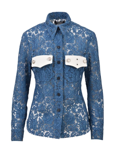 Calvin Klein Uniform Lace Shirt In Blue